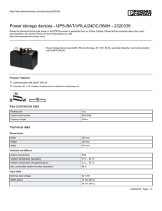 Power storage devices - UPS-BAT/VRLA/24DC/38AH
