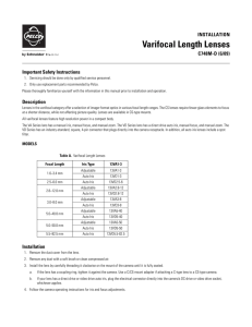 Varifocal Length Lenses - Surveillance