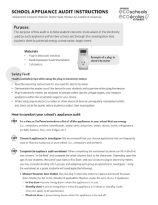 Appliance Audit - Ontario EcoSchools