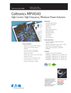 Eaton Electronics Coiltronics MPI4040 Inductor Data Sheet # 4086