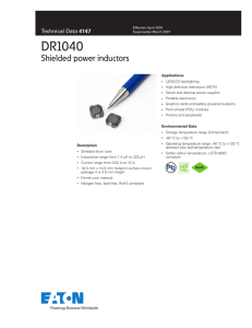 Eaton DR1040 Shielded Power Inductors Datasheet 4147