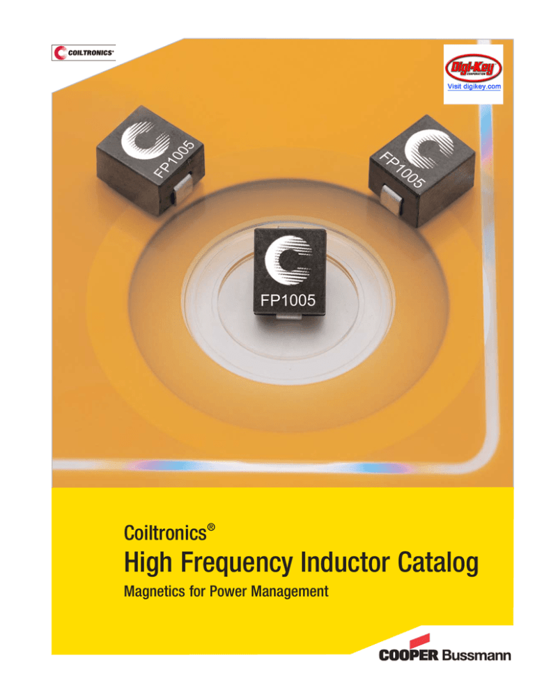 High Frequency Inductor Catalog DigiKey