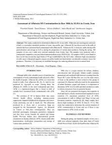 Assessment of Aflatoxin M1 Contamination in Raw Milk by