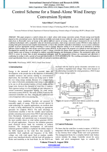 Control Scheme for a Stand-Alone Wind Energy Conversion System