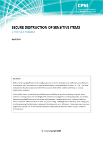 Secure destruction of sensitive items