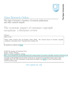 The economic impact of consumer copyright exceptions