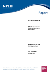 NPL REPORT MAT 4 XRF Measurement of Residual Materials in