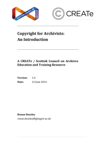 Copyright for Archivists - Scottish Council on Archives