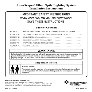 AmerScapes Fiber Optic Lighting System Installation Instructions