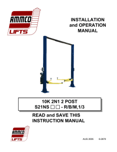 Ammco S21NS 10k 2N1 2-Post Lift - Tech Tire Repairs and Service