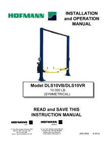 READ and SAVE THIS INSTRUCTION MANUAL INSTALLATION