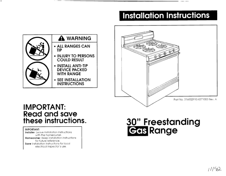 IMPORTANT: Read And Save These Instructions.