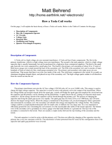 How a Tesla Coil works - Taylor Electronics Home