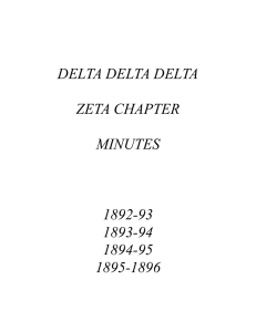 Delta Delta Delta Zeta Minutes 1892-1896