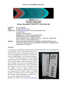 PHY 2054C0002 - Spring 2013 - UCF Physics