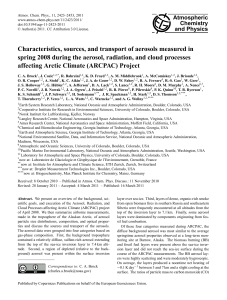 Characteristics, sources, and transport of aerosols measured in