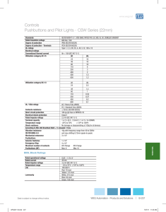 Controls Pushbuttons and Pilot Lights - CSW Series