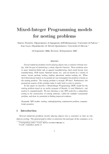 Mixed-Integer Programming models for nesting problems