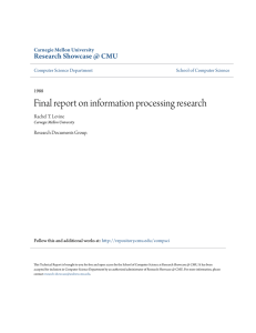 Final report on information processing research