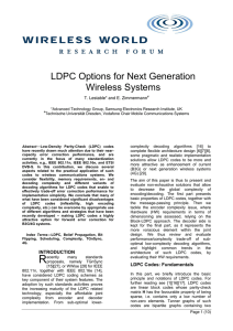 LDPC Options for Next Generation Wireless Systems