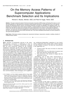 On the Memory Access Patterns of Supercomputer Applications