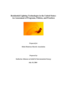 Residential Lighting Technologies in the United States