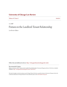 Fixtures in the Landlord-Tenant Relationship