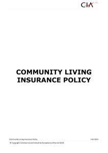 community living insurance policy