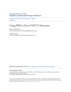 Using PBIS in Your GNETS Classroom