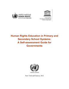 Human Rights Education in Primary and Secondary School