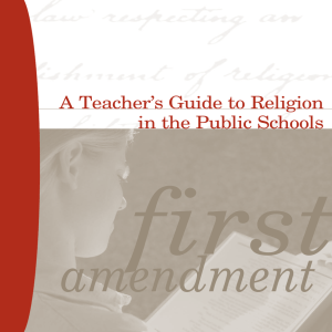 A Teacher`s Guide to Religion in the Public Schools