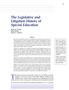 The Legislative and Litigation History of Special Education