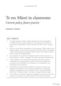 Te reo Māori in classrooms - New Zealand Council for Educational