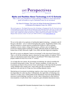 Myths and Realities About Technology in K