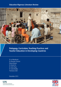 Pedagogy, Curriculum, Teaching Practices and - EPPI