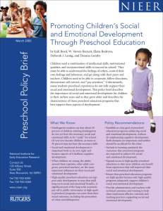 Promoting Children`s Social and Emotional Development