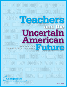 Teachers and the Uncertain American Future