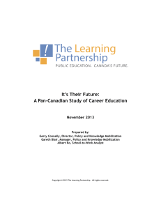 It`s Their Future – A Pan Canadian Study on Career Education