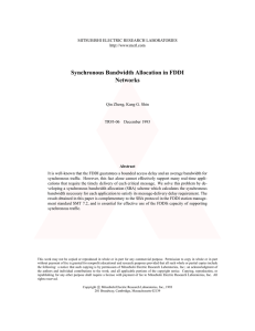 Synchronous Bandwidth Allocation in FDDI Networks