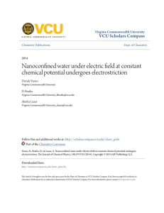 Nanoconfined water under electric field at constant chemical