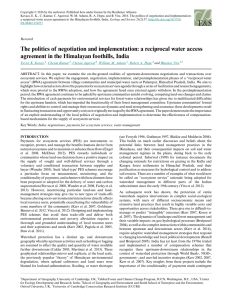 The politics of negotiation and implementation: a reciprocal water