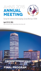 AHNS 2015 Annual Meeting - American Head and Neck Society