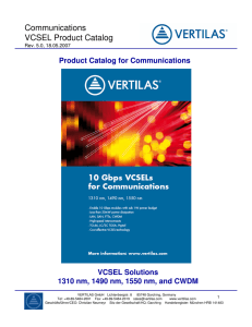Communications VCSEL Product Catalog