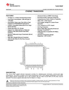 Ethernet Transceivers . (Rev. D)