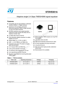 Adaptive single 3.4 Gbps TMDS/HDMI signal equalizer