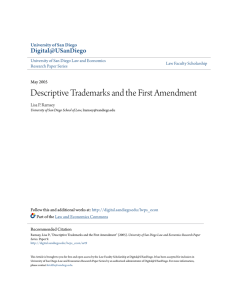 Descriptive Trademarks and the First Amendment