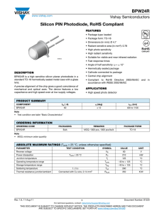 BPW24R Silicon PIN Photodiode, RoHS Compliant