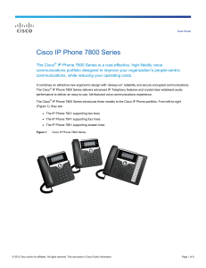 Cisco IP Phone 7800 Series Data Sheet