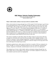 NSC Motor Vehicle Fatality Estimates