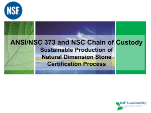 ANSI/NSC 373 Certification Process